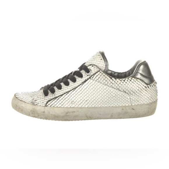 EUC Zadig & Voltaire distressed faux python sneakers Keith Neo Sz 39/8 - Picture 1 of 8